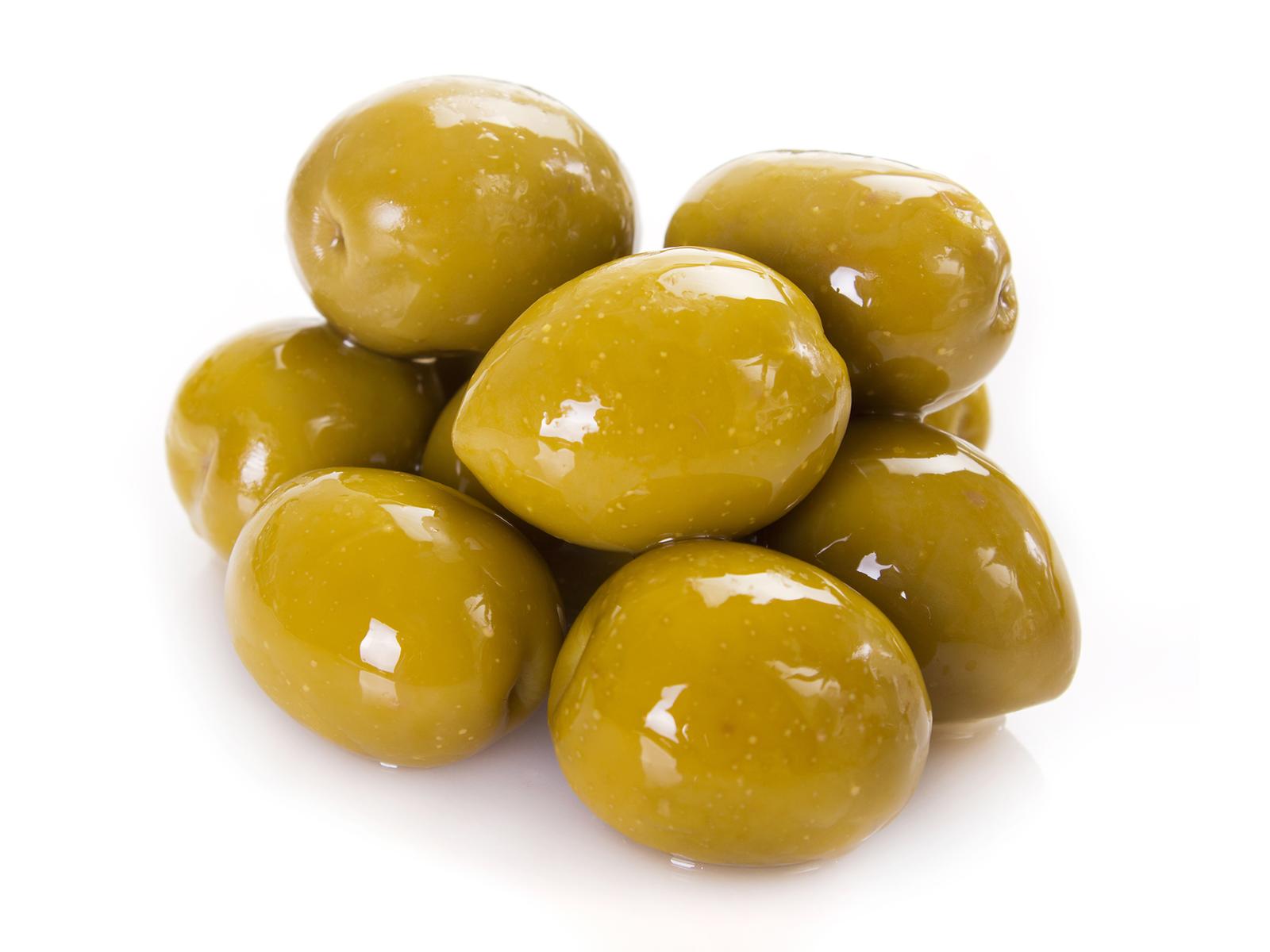 Halkidiki green olives, black Kalamata olives, black confit sterilized