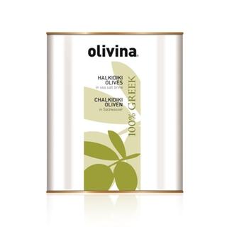 Green Pasteurized Olives Metal Tin 9lt OLIVINA