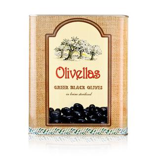 Greek Black Oxidized Olives Metal Tin 9lt OLIVELLAS