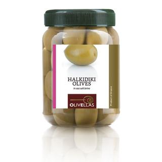 Grüne Chalkidiki Ganze oliven Pet Jar 0.5lt