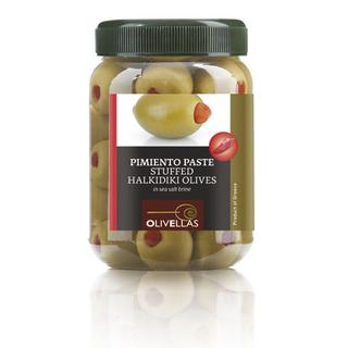 Verde aceitunas Relleno con pimento pasta Pet Jar 0.5lt