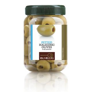 Grüne Chalkidiki Entkernte oliven Pet Jar 0.5lt	 	