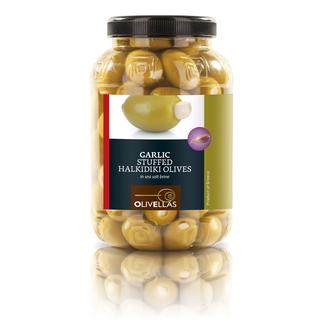 Garlic Stuffed Halkidiki Olives Pet Jar 1.5lt