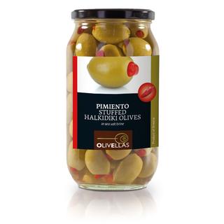 Grüne oliven gefüllte Mit natürlichem pfeffer im glas 1000ml STD