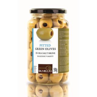 Green Olives Pitted, Glass Jar 580 ml