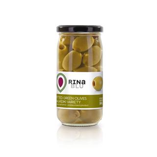 Pitted Green Olives Glass Jar 370ml TUBE