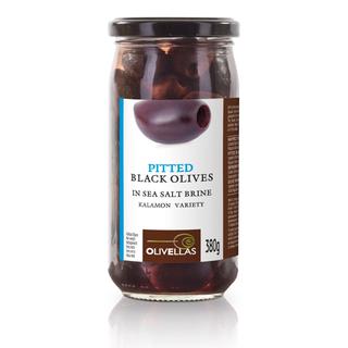 Pitted Kalamon variety Olives Glass Jar 370ml TUBE