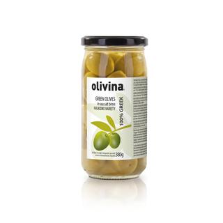 Green Whole Olives Glass Jar 370ml TUBE